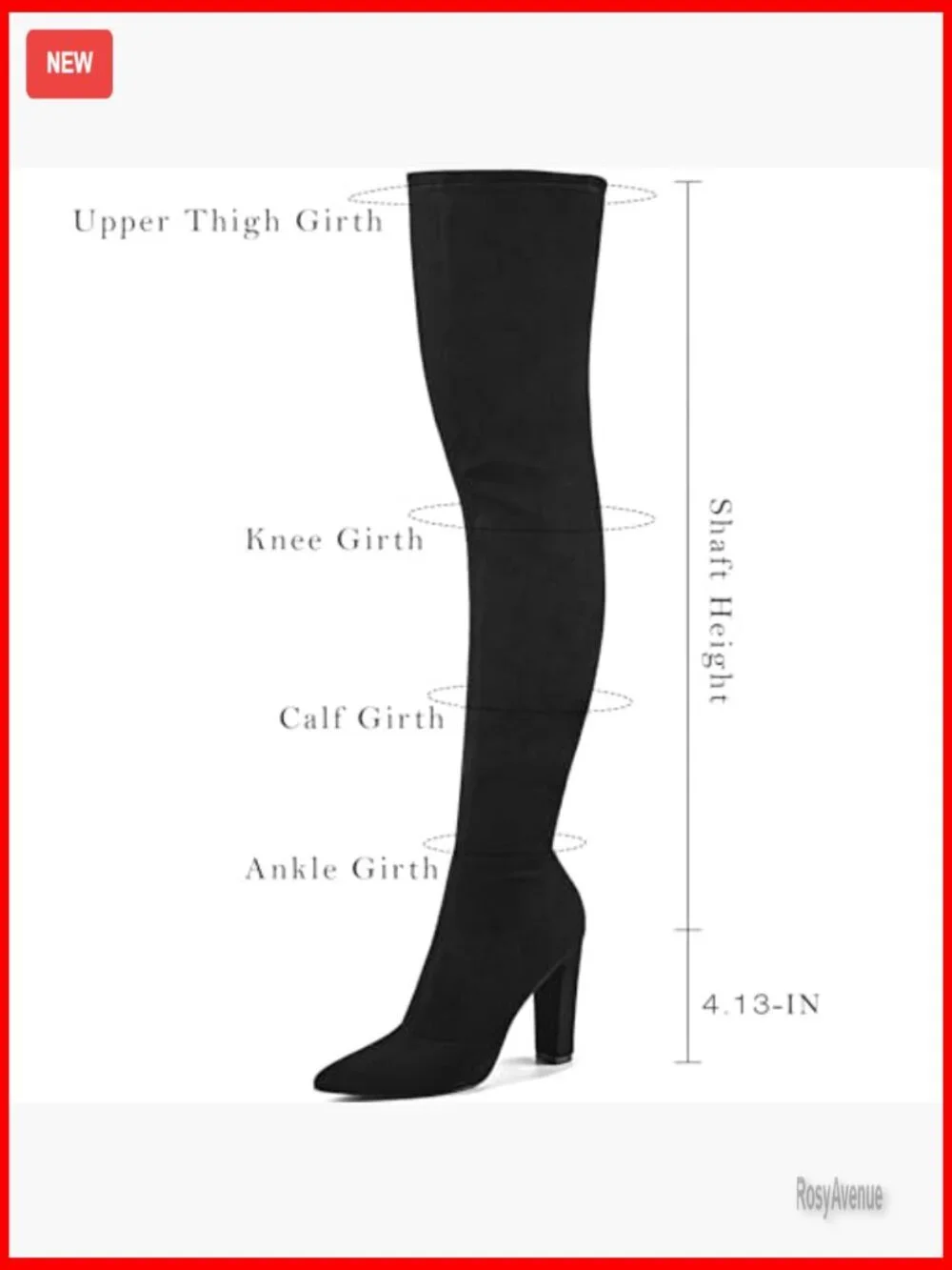Women's Thigh High Boots Stretch Suede Over The Knee Chunky Heel